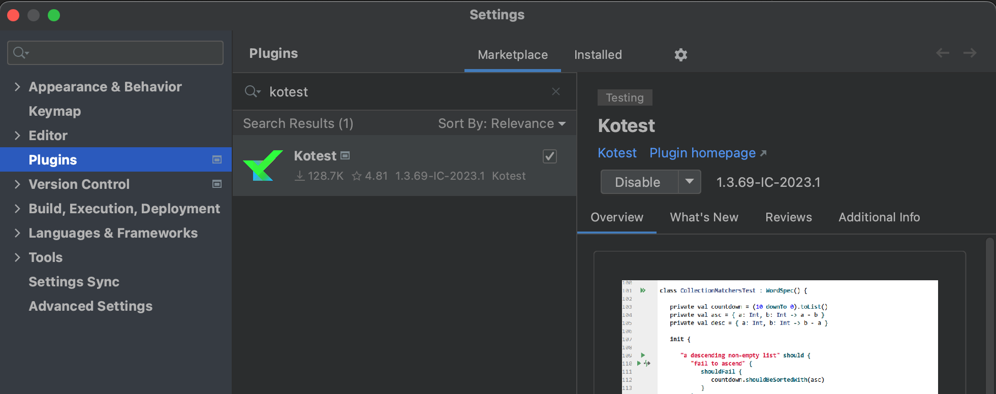 Kotest Plugin