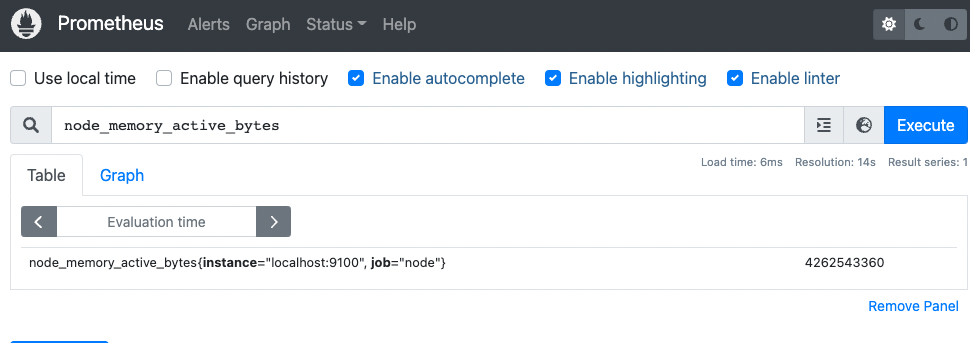 node_memory_active_bytes 선택