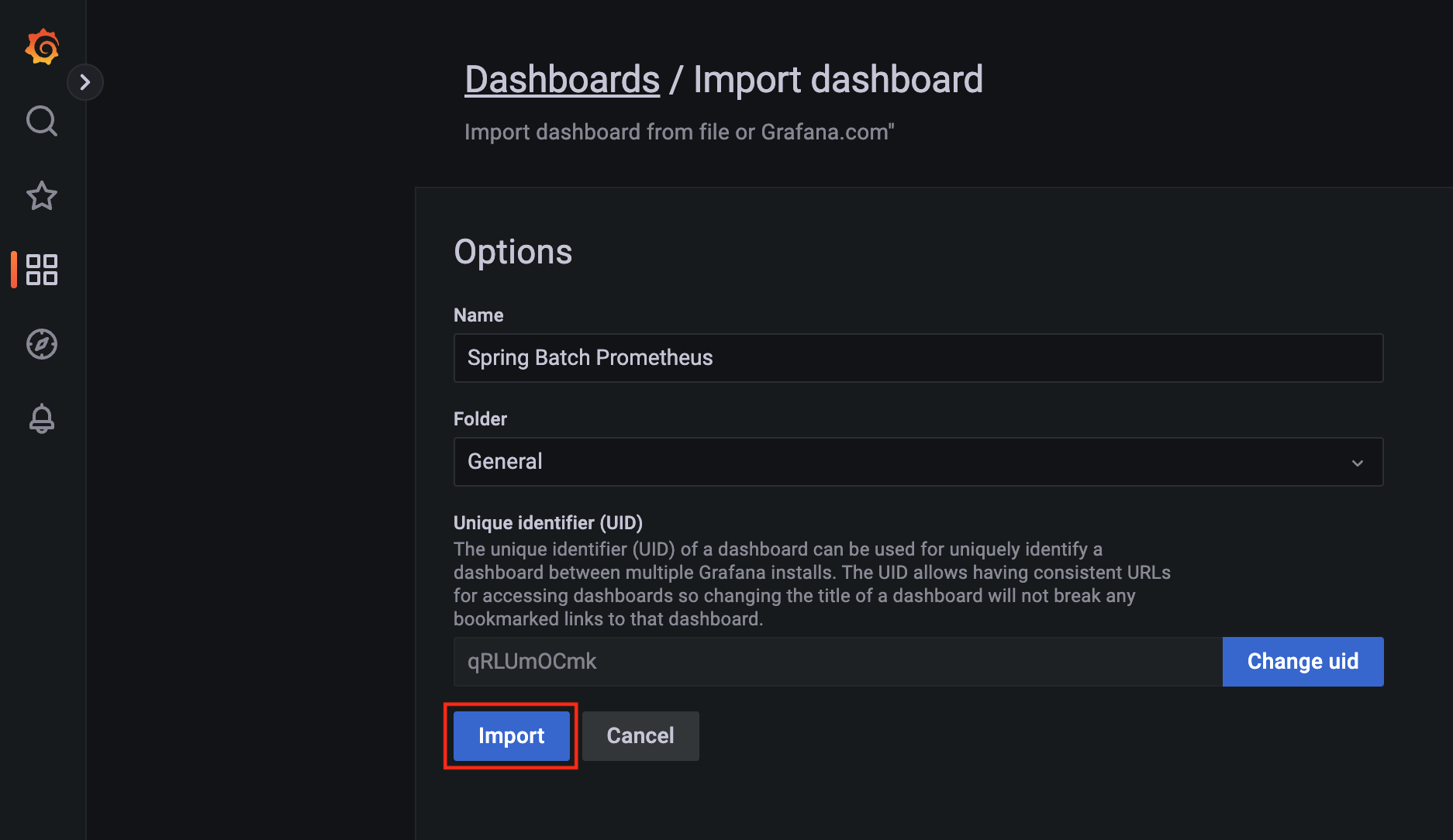 Grafana 대시보드 설정