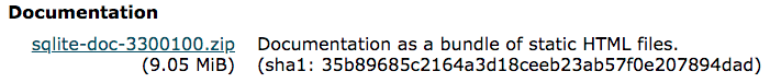 sqlite documentation