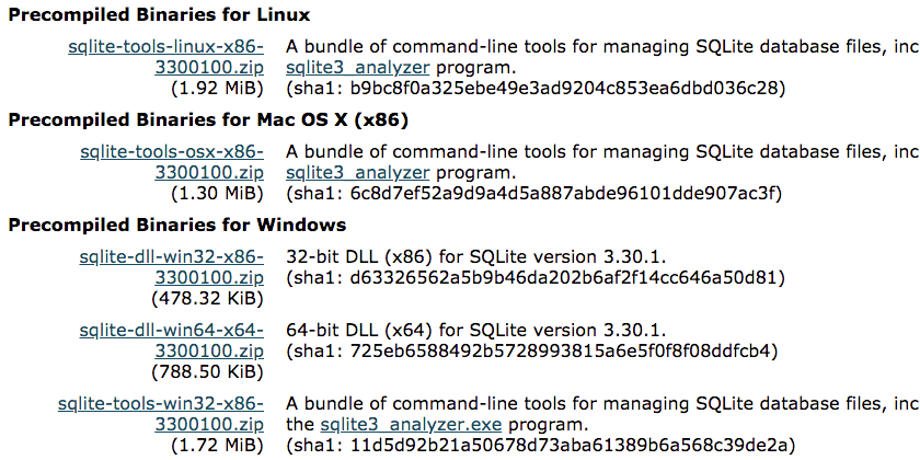 Sqlite download