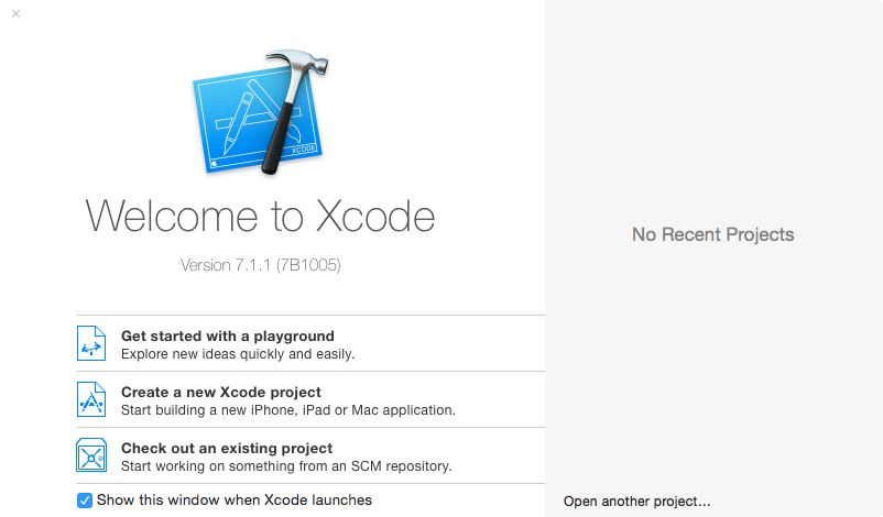 xcode welcome
